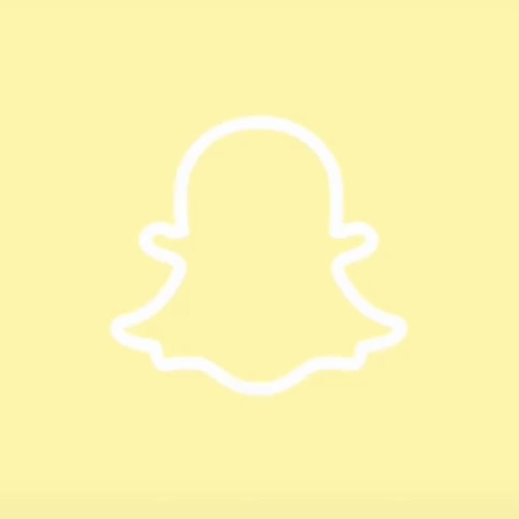 a white snap icon on a yellow background