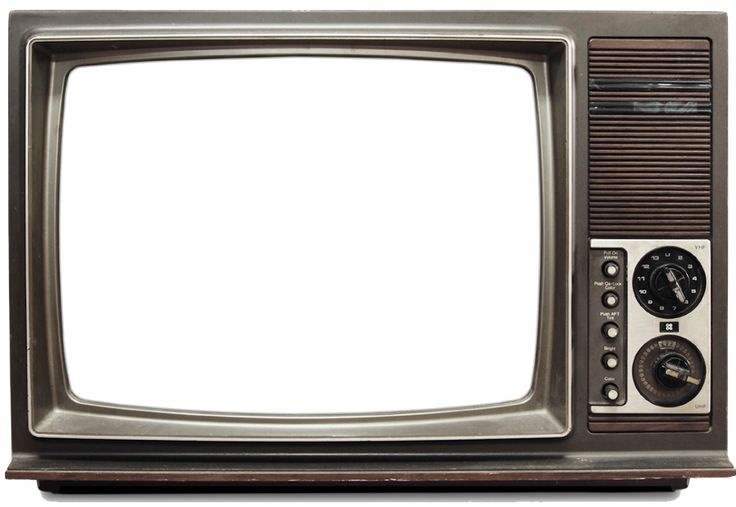 an old fashioned television set with no signal on it's display screen, isolated against a white background