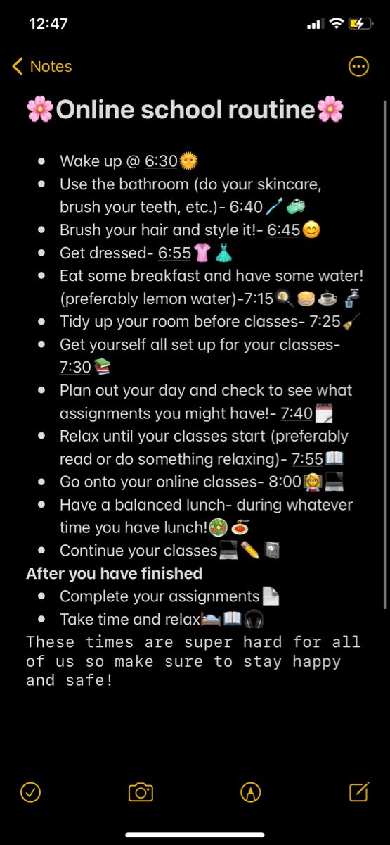 the text message is displayed on an iphone's screen, which reads online school routine