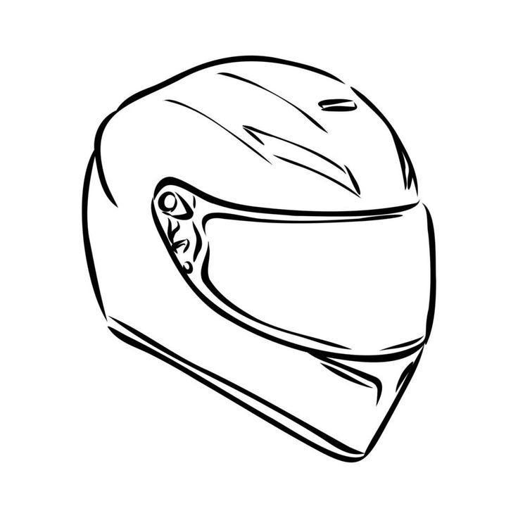 a drawing of a helmet on a white background