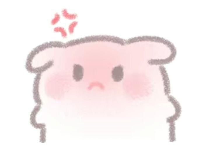 a drawing of a pink pig with hearts coming out of it's eyes