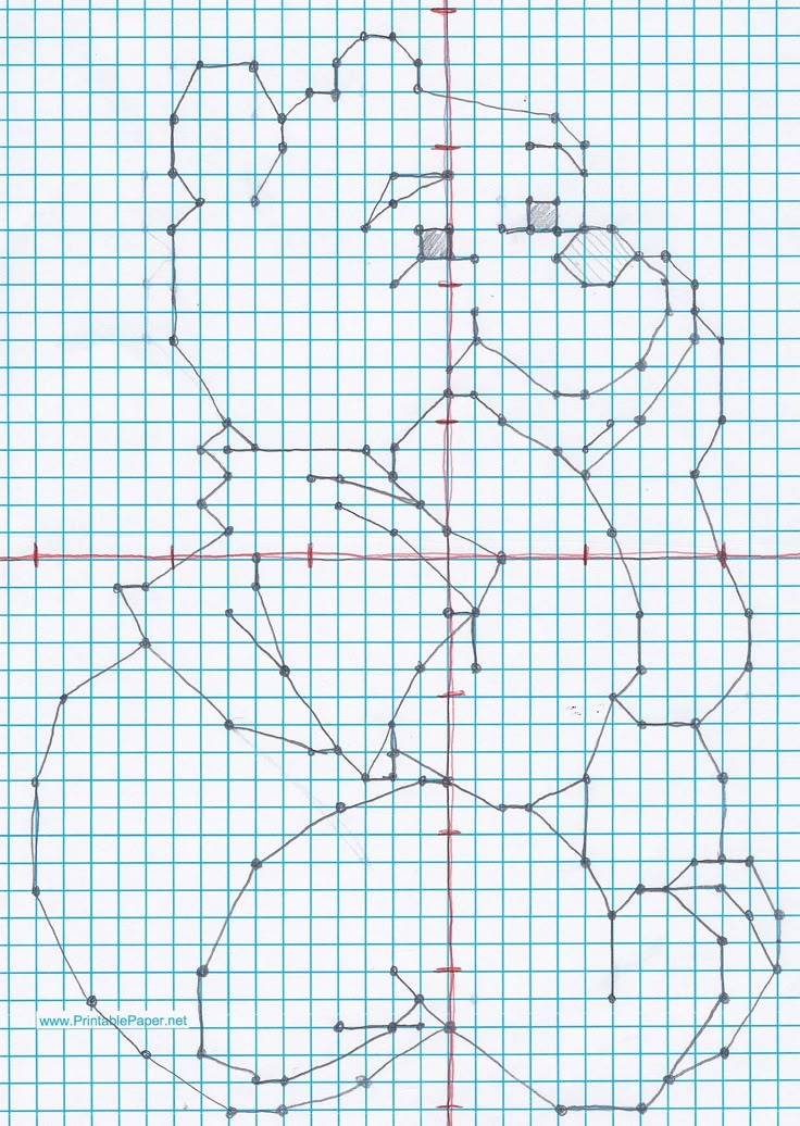 a graph paper with some lines drawn on it