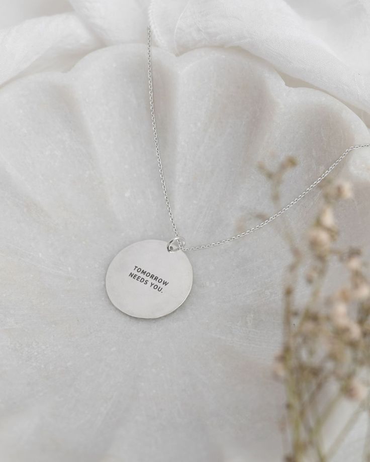 Make a bold statement with the largest disc in our collection—a personalized 1" hammered coin necklace. This 1" coin offers ample space for an impactful message. Inscribe words that nurture your soul and let them guide you through your journey of healing and growth. The hand-hammered charm serves as a powerful reminder to embrace your authentic self, including the unique flaws that make you YOU. Crafted with high-quality 14k gold-filled or .925 sterling silver, this necklace offers modern and mi Sterling Silver Medallion Coin Necklace With Chain, Hammered Round Disc Coin Necklace As Gift, Everyday Hammered Round Disc Coin Necklace, Hammered Coin Necklace As Gift, Sterling Silver Engraved Coin Necklace, Everyday Sterling Silver Engraved Coin Necklace, Silver Round Disc Coin Necklace For Everyday, Sterling Silver Round Disc Coin Necklace For Everyday, Sterling Silver Coin Necklace With Round Disc For Everyday