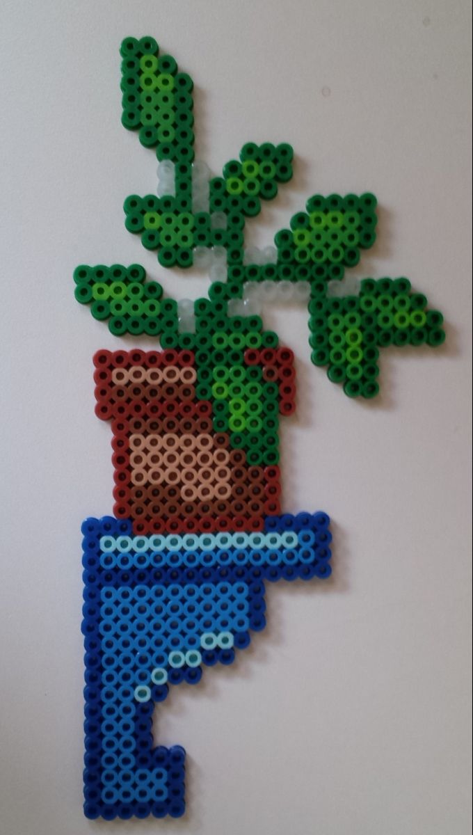 a plant is made out of perler beads