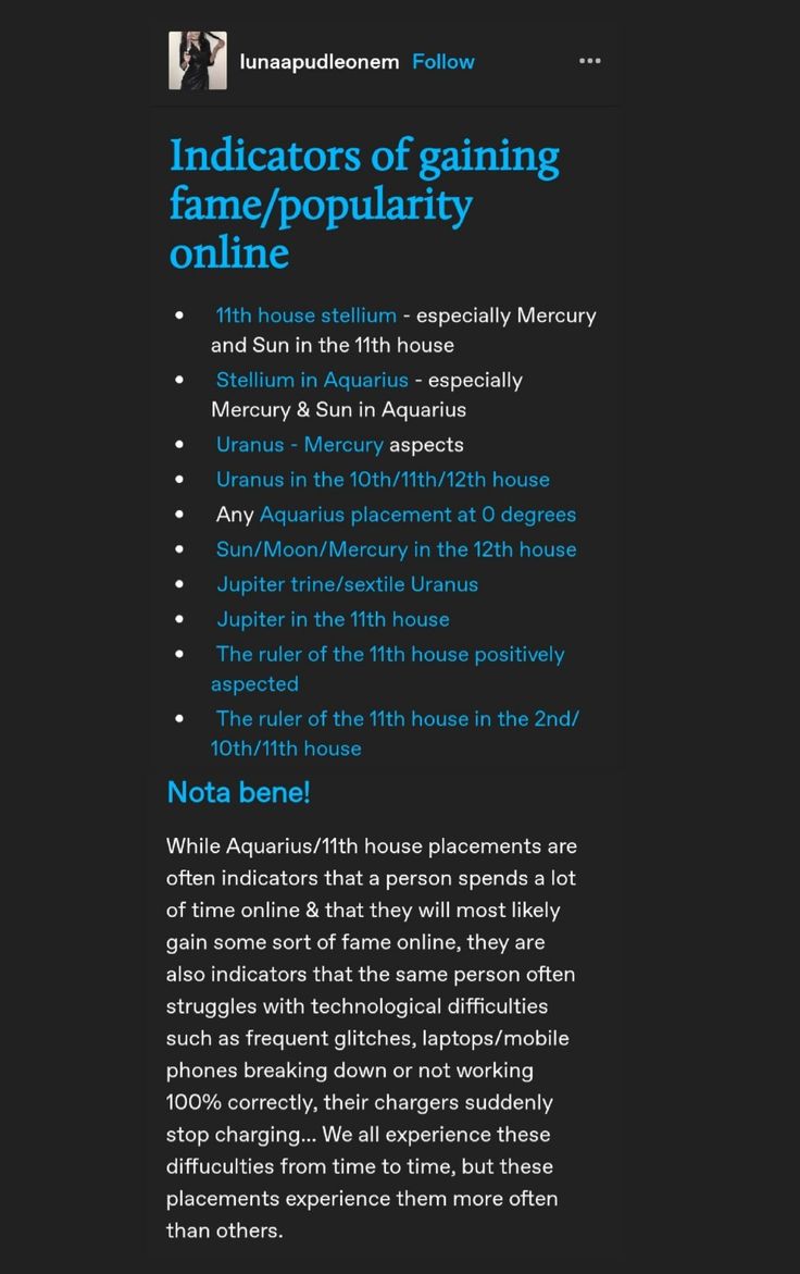 the back cover of an article with blue text and black background, which reads indicators of gaining fame / popularity online