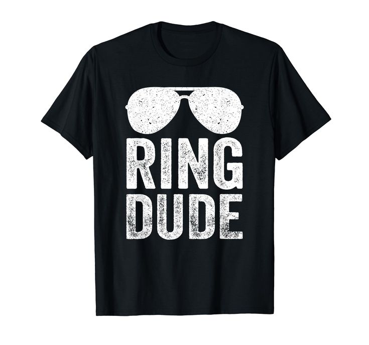 a black ring dude t - shirt with sunglasses on the front and white lettering reading ring dude