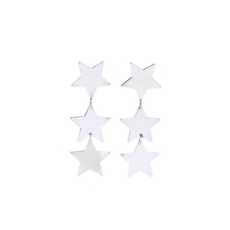 These stunning long star earrings in sterling silver will take your look to the next level! Crafted from tarnish-resistant sterling silver, these star earrings measure 3.75 inches in length and feature a dangling star shape that will certainly turn heads. Whether you're looking to add a bit of star power to a casual outfit or want to add a touch of sparkle to a formal ensemble, these silver star earrings will add a glamorous finish. Length: 3.75 in. Width: 1.25 in. Weight: 10.7 dwts. / 16.6 grams Metal: Sterling Silver (tested) Ring Sizings & Modifications: *Please reach out before your purchase for pricing and timeframe expectations for all ring sizings and modifications. A Couple Of Things to Note: * This is a vintage item and may show signs of wear. It has been cleaned. * Please feel fr Star Dangle Earrings, Silver Star Earrings, Earrings Star, Cute Bracelets, Etsy Earrings Dangle, Earrings Sterling Silver, Silver Stars, Star Earrings, Outfit Casual