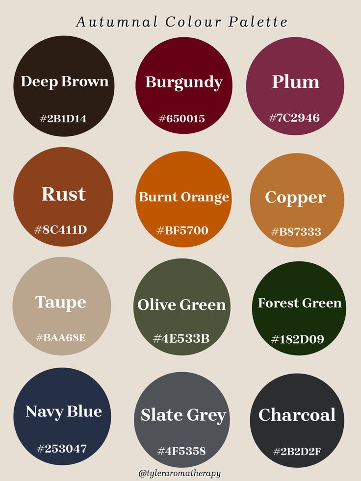 Autumnal colour palette Autumnal Colour Palette Interior, Dark Autumn Color Season Outfits, Autumn Colour Capsule Wardrobe, Colours Of Autumn, Deep Autumn Colours, Burgundy Color Palette Outfit, Deep Autumn Colour Combinations, Autumn Colors 2024, Decorating Color Palettes