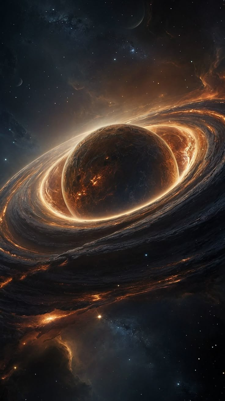 an artist's impression of two spirals in outer space, with bright lights shining on them