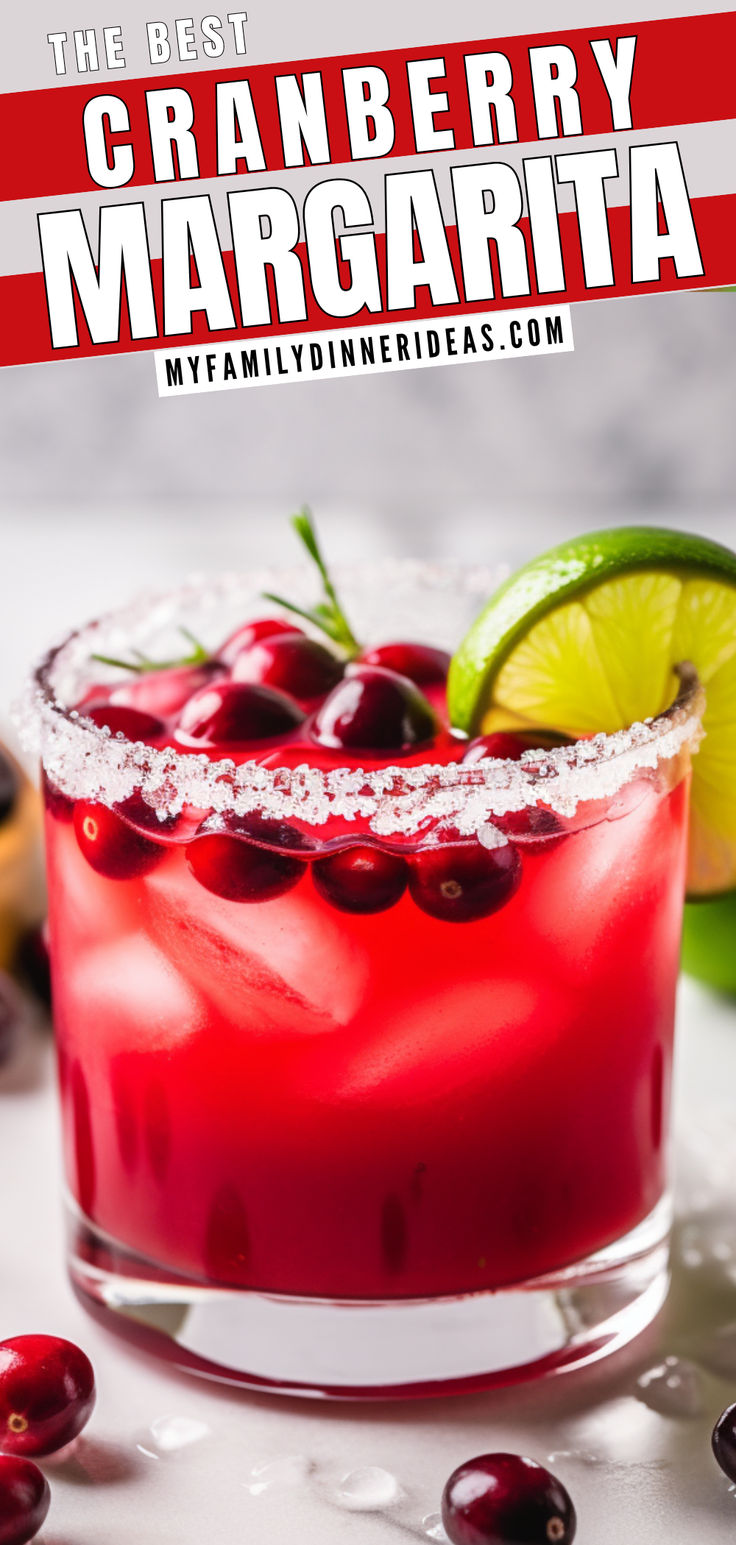 the best cranberry margarita recipe with limes and cherries