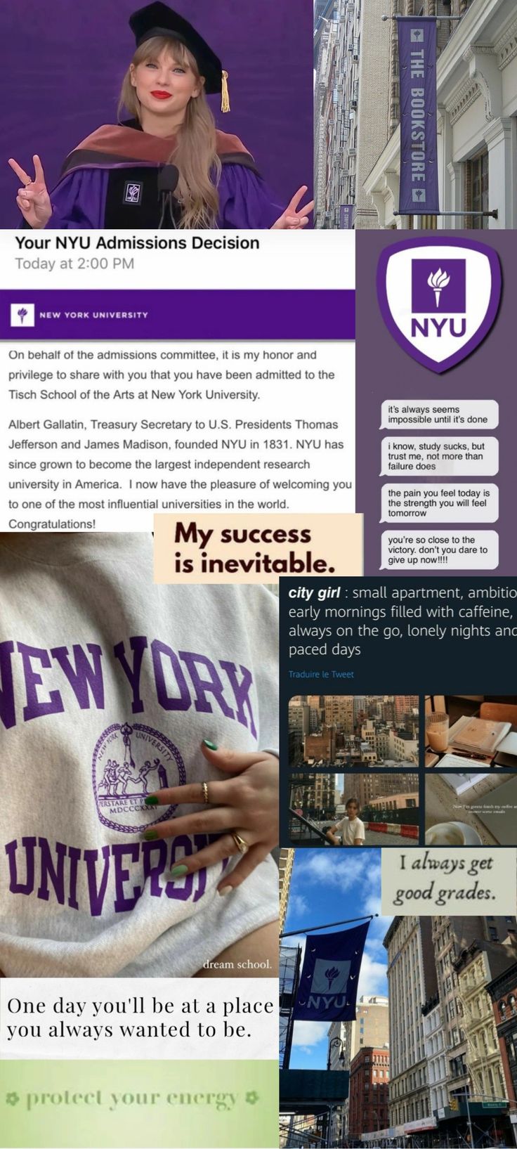 the new york university website is shown in purple and green, with images of people on it