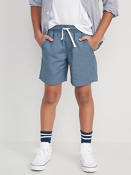 Elasticized waistband, with functional drawstring.  Faux fly.  On-seam pockets.  Single welt pocket at back right.  Soft 100% cotton twill.  Easy pull-on style.  #562211 Sits at waist.  Straight through hip and thigh.  Shortest inseam; boys jogger sh Single Welt Pocket, Knee Shorts, Lil Bro, Boys Joggers, Boys Life, Stones Throw, Jogger Shorts, Hush Puppies, Rip Curl