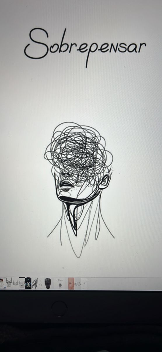 a computer screen with a drawing of a man's head on it and the words sorrepenosar