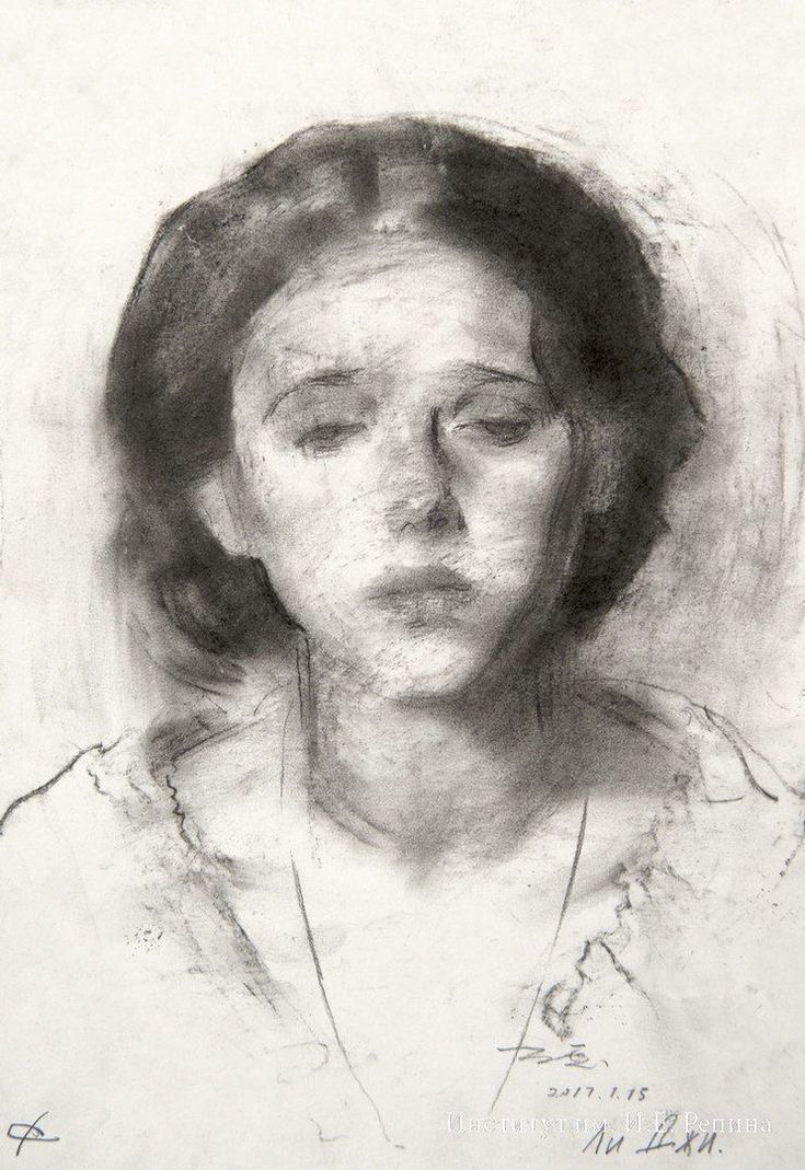 a black and white drawing of a woman's face with her eyes closed, in profile