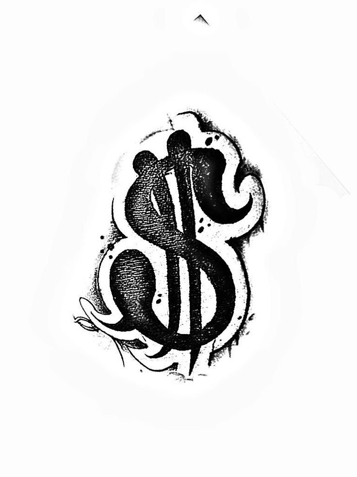 a black and white drawing of the letter s