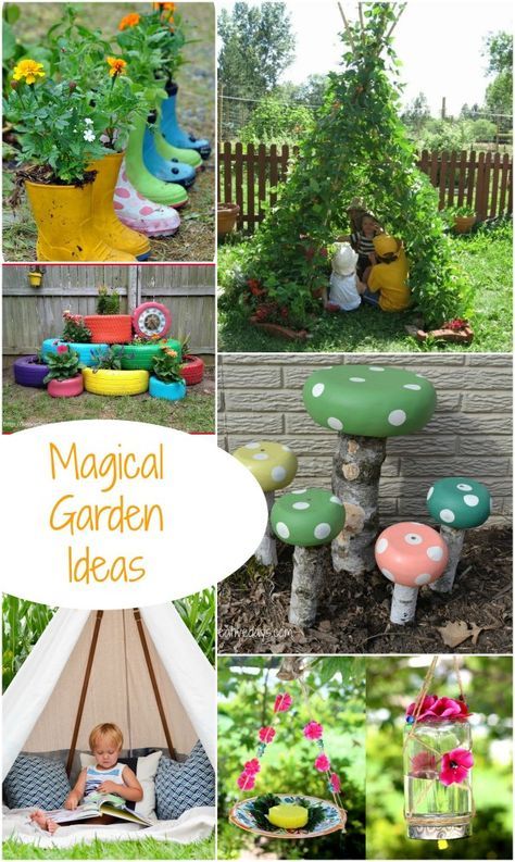 the garden is filled with lots of different things to make it fun for kids and adults