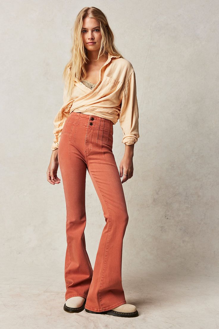 We The Free Jayde Flare Jeans | Free People Brandy Fits, Apricot Brandy, Bohemian Style Clothing, Adorable Outfits, All Jeans, Soft Rose, Simple Tees, Free People Jeans, Bohemian Clothes