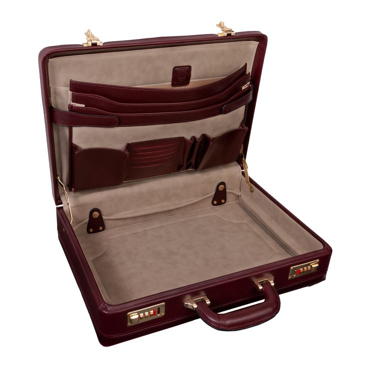 Luxury Leather-lined Elegant Briefcase, Luxury High-end Briefcase With Removable Pouch, Luxury Leather-lined Briefcase For Gift, High-end Luxury Cognac Briefcase, Luxury Leather-backed Formal Briefcase, Fall Over, Combination Locks, Leather Conditioner, Comfortable Tops