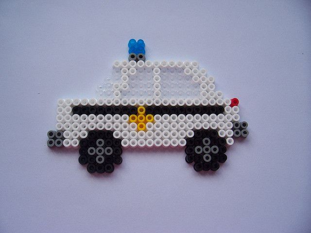 a white and black car made out of legos