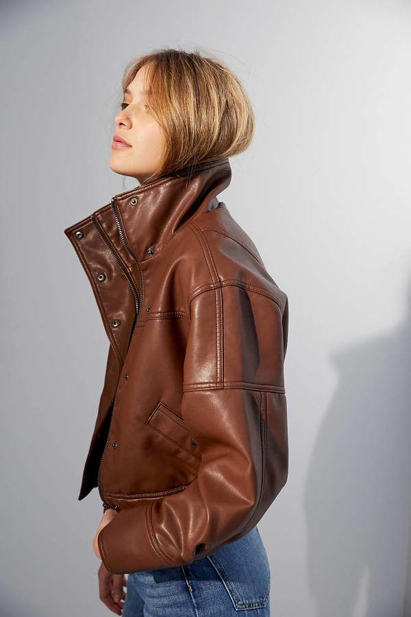 Urban Outfitters UO Faux Leather Bomber Jacket *Affiliate link Semi Formal Outfits, Blond Amsterdam, Stefan Janoski, Oversize Women, Formal Outfit, Nike Sb, Look Cool, Stylish Women, Real Leather