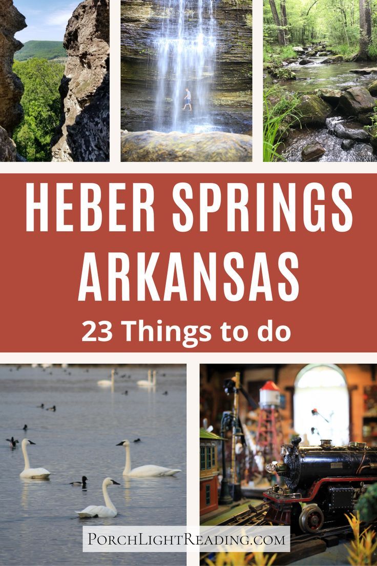 there are many different things to see in this photo, including the words'heber springs