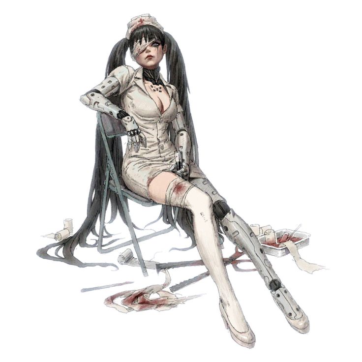 a woman sitting on top of a chair with her legs spread out and blood all over the floor