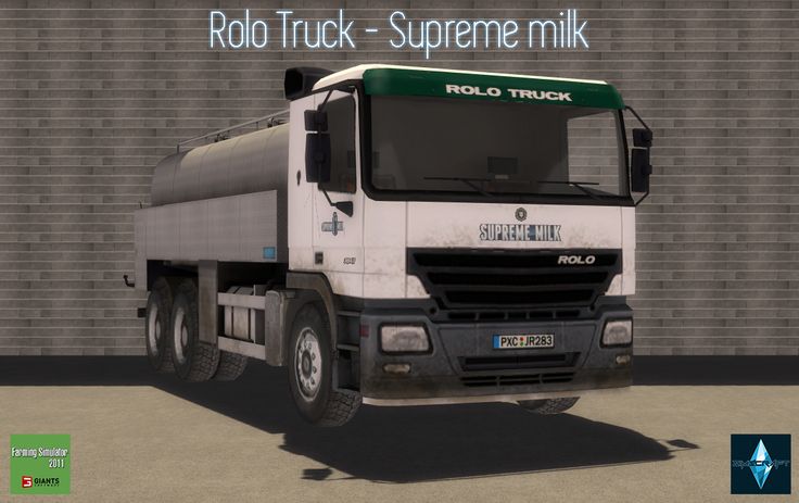 a white truck parked in front of a brick wall with the words rob truck - supreme milk on it