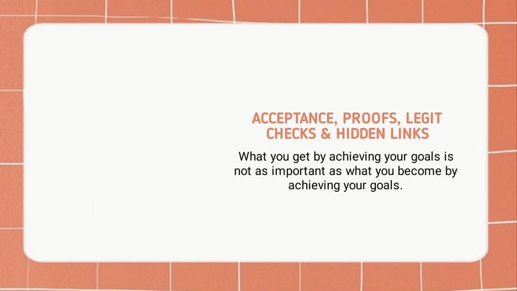 a white sign on a brick wall that says, accept proofs, let checks & hidden links