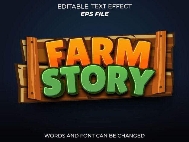 farm story words and font can be changed