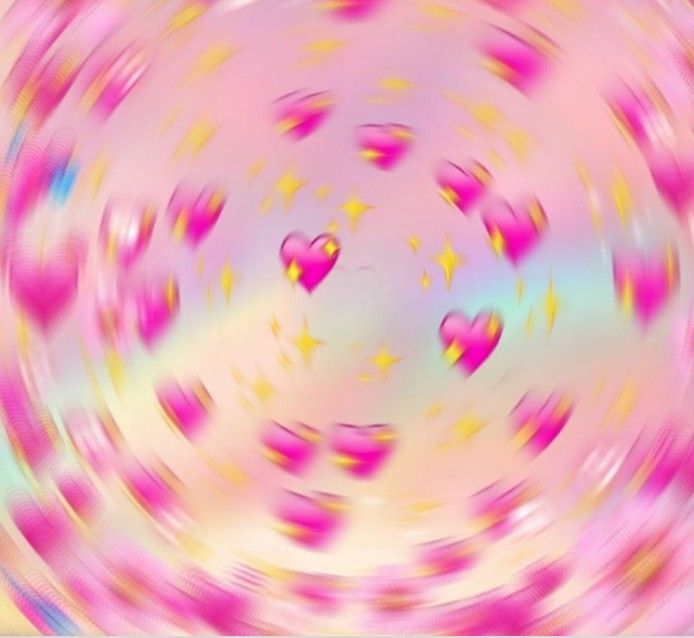 an abstract photo with hearts and stars in the center, as if it were blurred or blurry