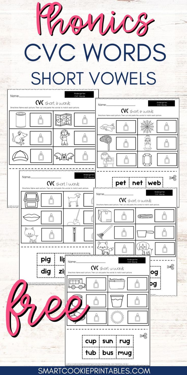 5 CVC worksheets freebie Cvc Worksheets Free, Short I Worksheets, Short A Worksheets, Free Phonics Printables, Phonics Cvc Words, Cvc Word Work, Short Vowel Worksheets, Short E Words, Phonics Cvc