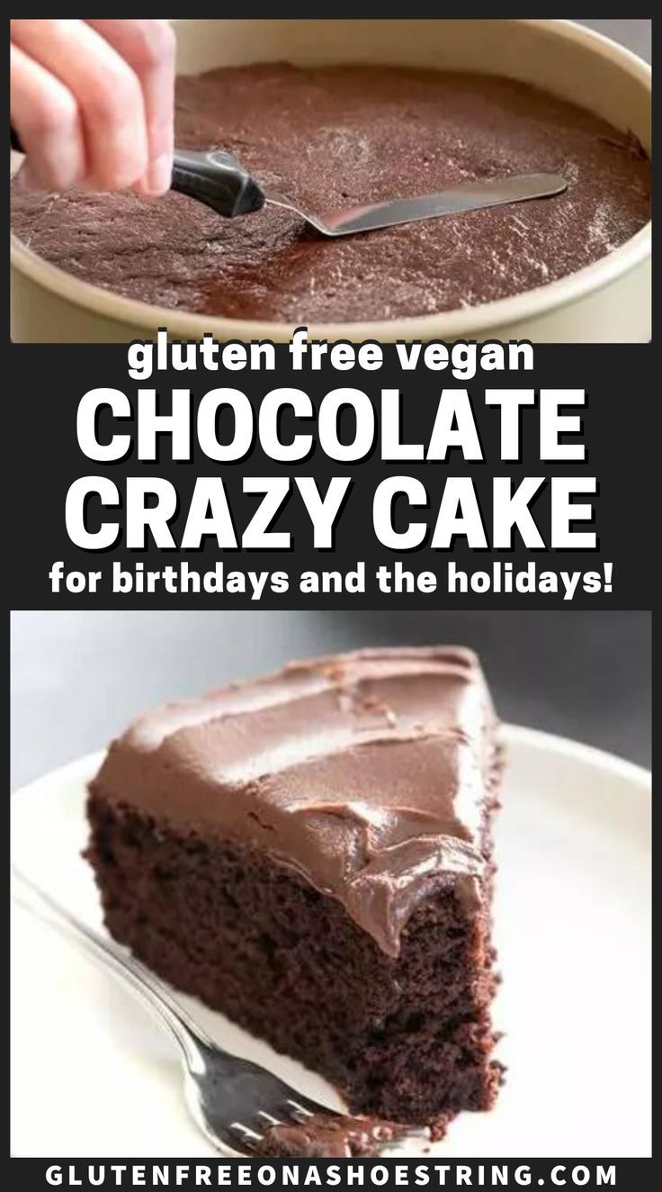 a single piece of chocolate cake with chocolate frosting on a plate Dairy Free Chocolate Cake Recipe, Chocolate Crazy Cake, Egg Free Chocolate Cake, Crazy Cake Recipes, Dairy Free Chocolate Cake, Crazy Cake, Gluten Free Cake Recipe, Gluten Free Chocolate Cake, Vegan Chocolate Cake