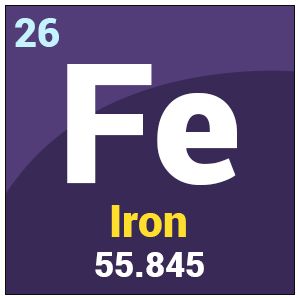 the symbol for fe iron is shown in this graphic file, which shows the element that has