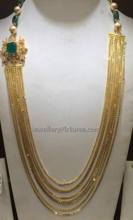 Chandraharam With Side Pendant, Gold Chandraharam Designs Latest, Step Chains Gold, Step Golusu Gold, Chandraharam Designs Gold, Step Chains In Gold Indian Latest, Chandraharam Designs Indian Jewelry, Chandra Haram Designs Gold Latest, Step Chains Designs