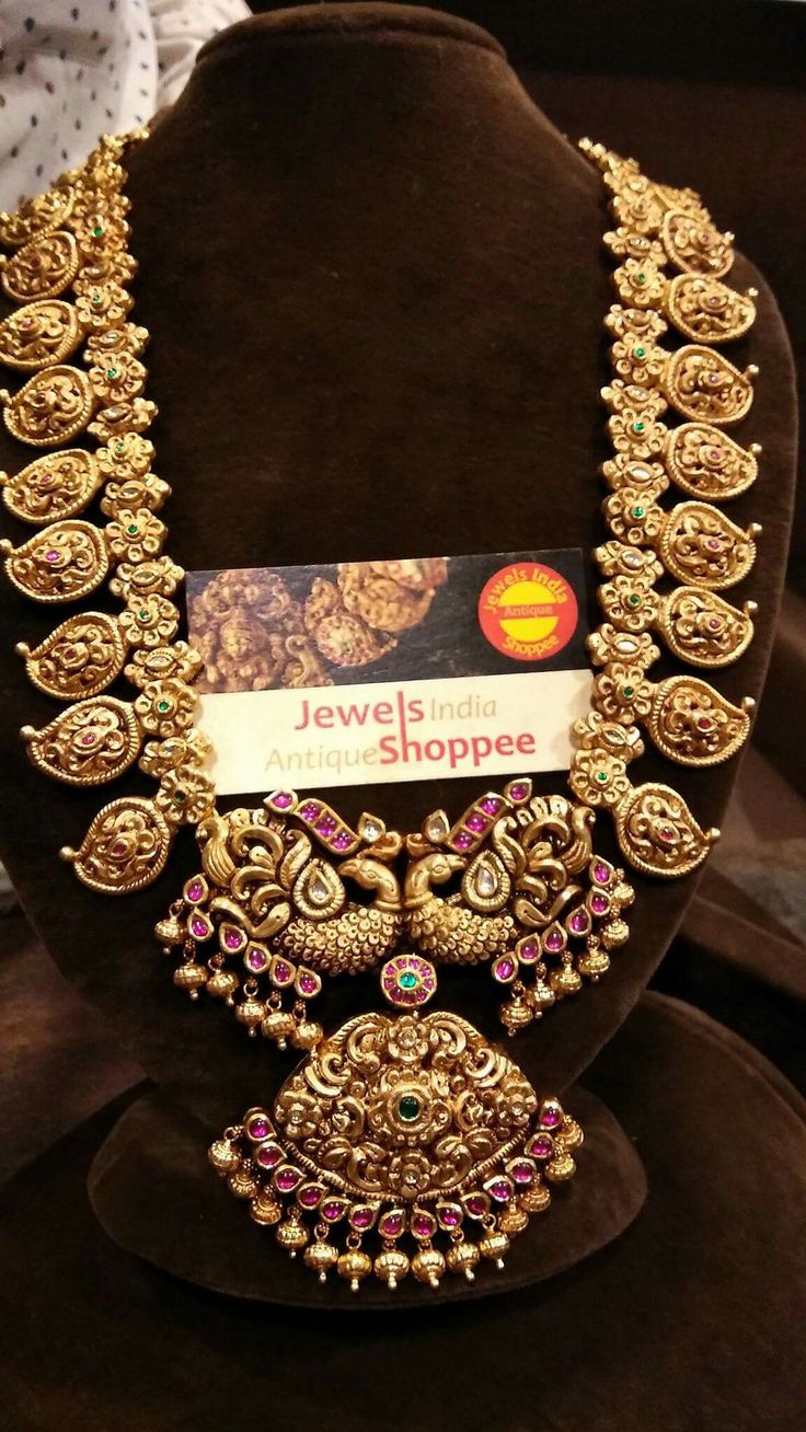 Mango Haram Designs, Mango Haram, Haram Designs, Indian Wedding Jewelry Sets, Flower Costume, Antique Necklaces Design, New Gold Jewellery Designs, Antique Gold Jewelry Indian, Antique Jewellery Designs