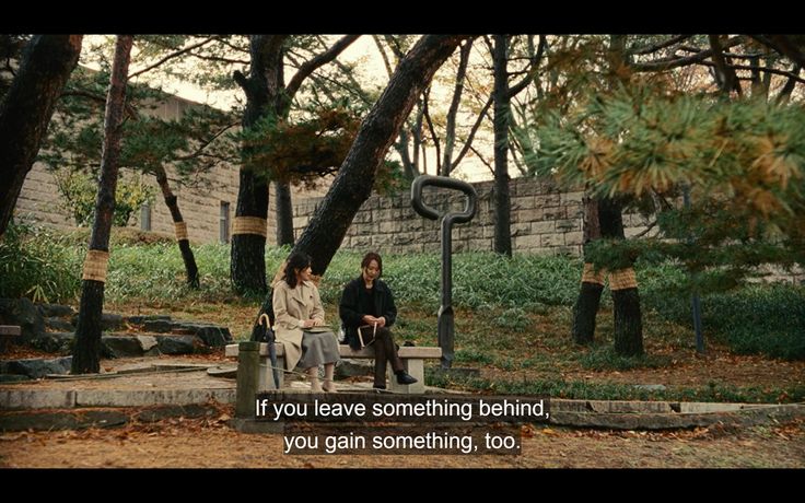 two people sitting on a bench in the park