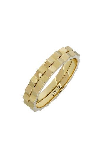 Offset bands of 14-karat gold are fused into one to create this textured, stackable ring. 1/8" stackable width Handcrafted 14k gold Imported Bony Levy, Stackable Bands, Stackable Ring, Stackable Rings, Stacking Rings, Womens Jewelry Rings, Band Ring, Band Rings, To Create