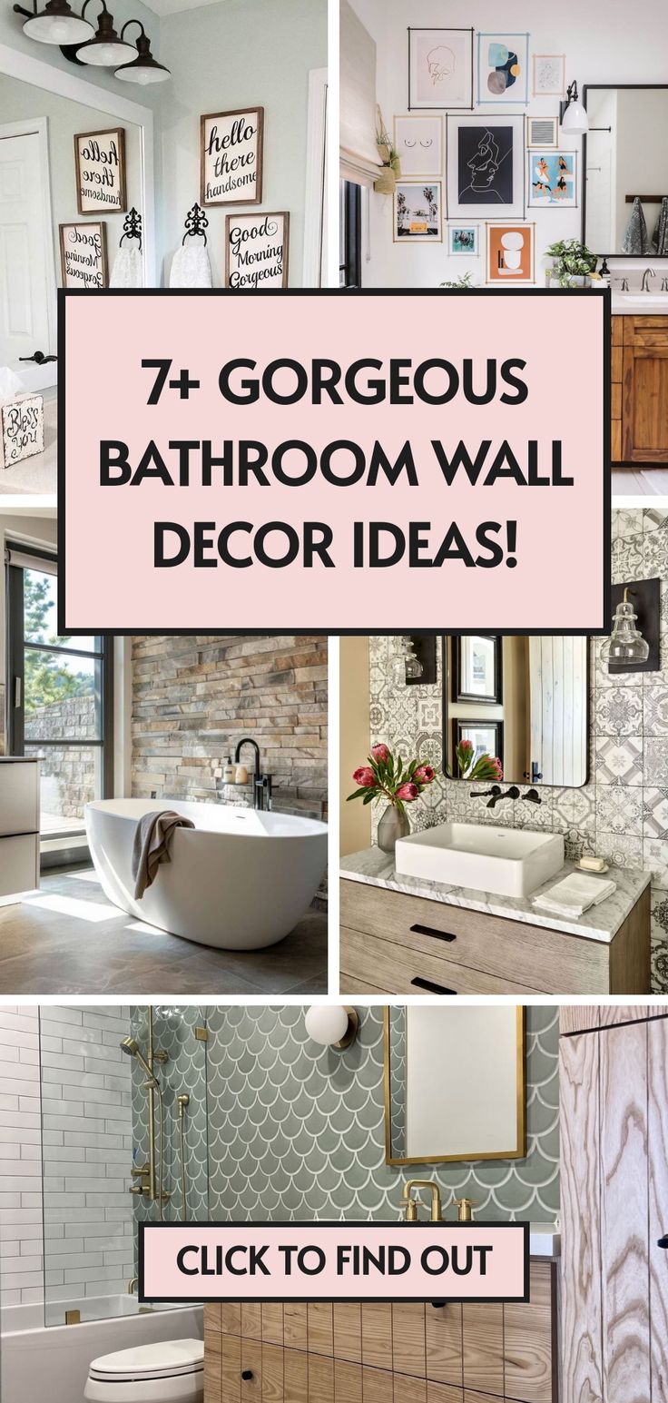 7 bathroom wall decor ideas Bathroom Long Wall Ideas, Jacuzzi Wall Decor, Bathroom Decor Long Wall, Master Bath Wall Decor Ideas, Bathroom Wall Styling, Large Bathroom Wall Art, Tile Bathroom Walls Makeover, Bathroom Blank Wall Ideas, Wall Art For Bathrooms