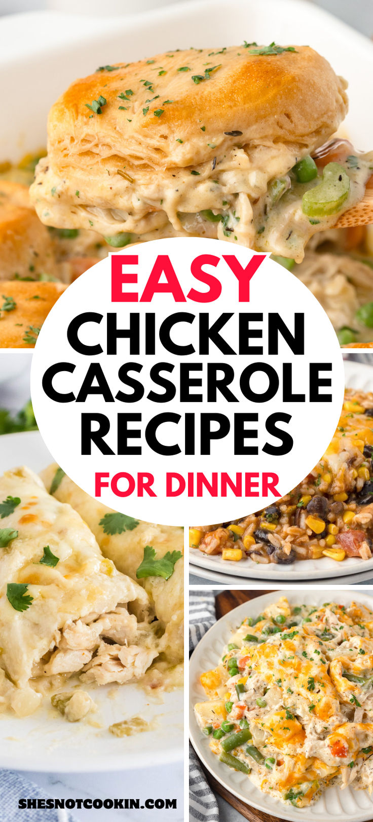 Easy chicken casserole recipes photo collage with text. Freezer Chicken Meals Casseroles, Easy Casserole With Rotisserie Chicken, Meals To Make With A Rotisserie Chicken, Boneless Skinless Chicken Breast Casserole Recipes, Quick And Easy Chicken Casserole, Rotisserie Chicken Casserole Recipes Easy Meals, Chicken Casseroles That Freeze Well, Freezer Chicken Casseroles, Chicken Casserole With Rotisserie