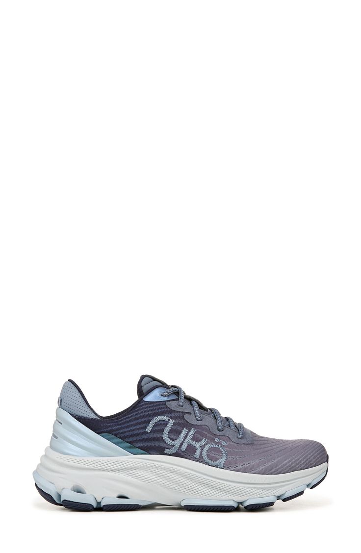 Amp up your fitness routine with this premium walking sneaker featuring a breathable mesh upper grounded on a RE-ZORB® shock-absorbing footbed. A two-piece rubber sole with built-in compression channels keeps your stride grippy and stabilized while you rack up the miles in this cushy performance shoe. Cushioning: absorbs impact and distributes weight for consistent, buoyant comfort under each step Lightweight: puts cushioning and performance underfoot with an emphasis on streamlined comfort Stab Mesh Sneakers With Shock Absorption, Sporty Trail Running Shoes For Gym With Shock Absorption, Breathable Ergonomic Sporty Running Shoes, Dynamic Sneakers With Breathable Mesh For Gym, Blue Mesh Sneakers With Gel Cushioning, Athletic Fit Mesh Sneakers With Shock Absorption, Lace-up Running Shoes With Gel Cushioning For Workout, Technical Athletic Fit Running Shoes With Breathable Mesh, Dynamic Gym Sneakers With Breathable Mesh