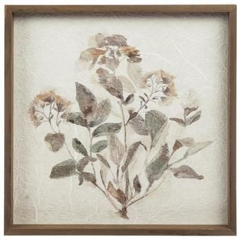 an image of a painting with flowers in it's frame on a white wall