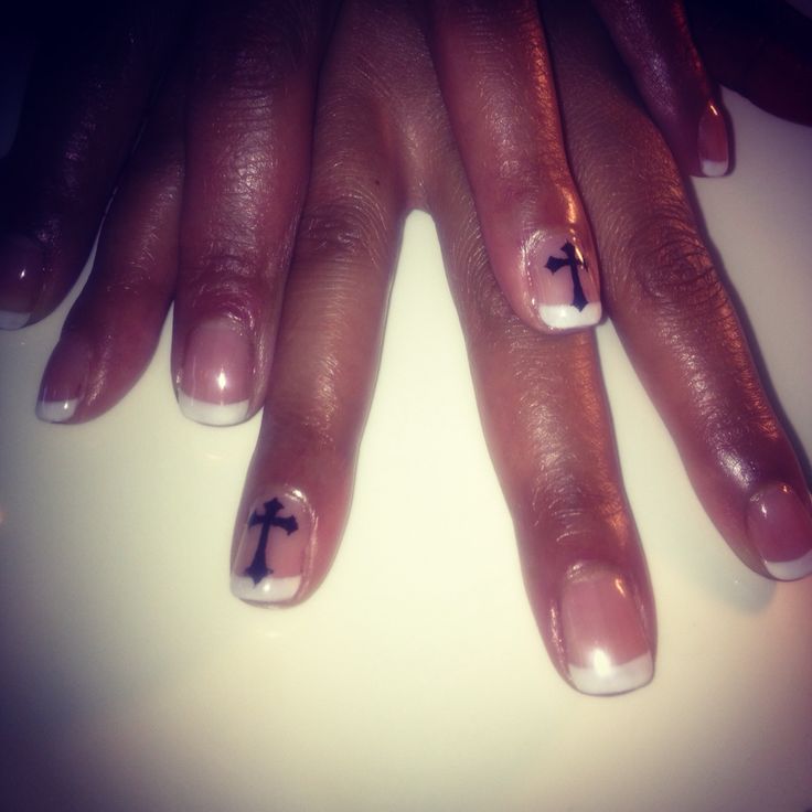 Cross Short Nails With Cross, Cross Nails Design, Christian Nails, Cross Nail Designs, Men Nails, Cross Nail Art, Upside Down Cross, Future Nails, Cross Nails