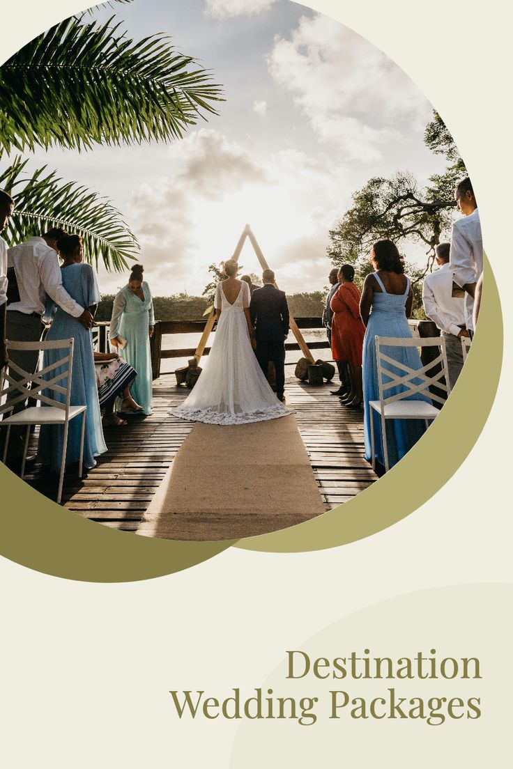 a bride and groom standing at the end of a wedding ceremony