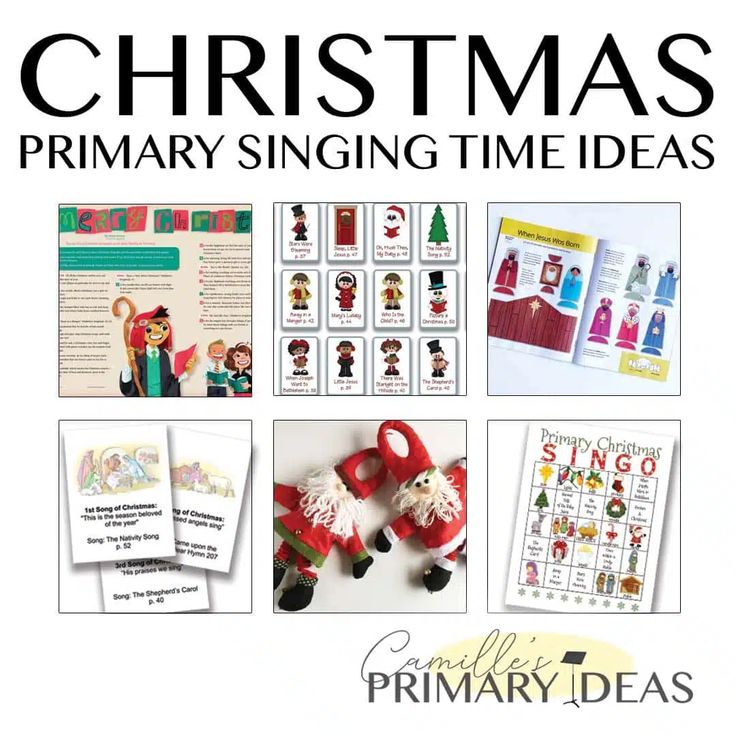 the christmas song book is shown with pictures and instructions for children to play in it