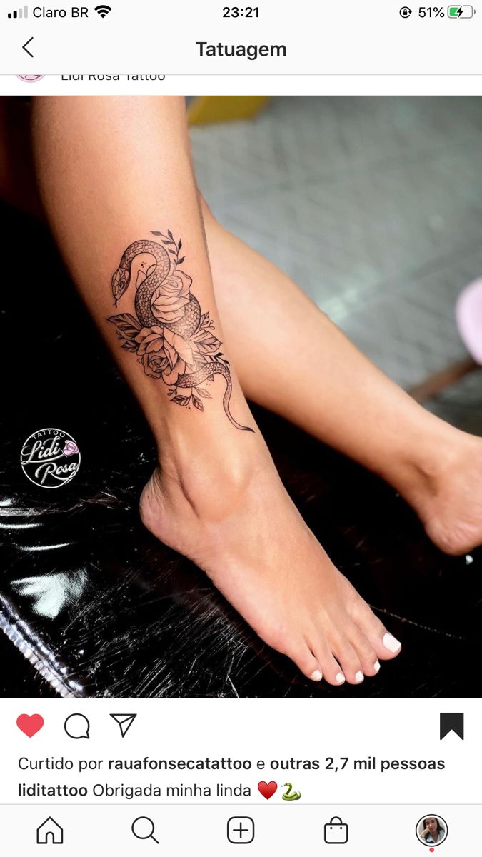 a woman's foot with a tattoo on it and the caption in english