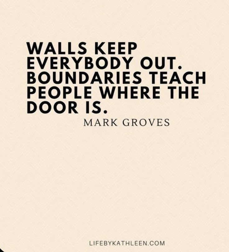 mark groves quote about wall's keep everybody out boundariess teach people where the door is