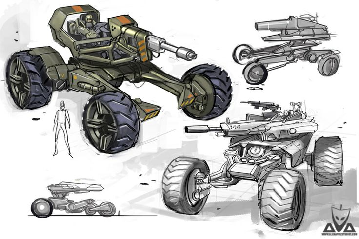 the concept art for an upcoming sci - fi film, with some type of vehicle