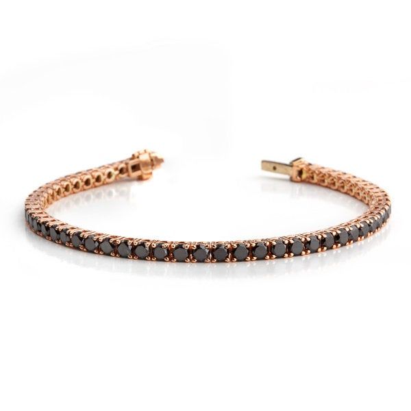 6 Ct Black Diamond Tennis Bracelet // Solid Rose Gold Full Eternity Diamond Bangle Bracelet Magnificent and mesmerizing black diamond tennis bracelet with solid rose gold prong settings. A unique and eye catching twist on the classic tennis bracelet. Made with 60 diamonds set on beautiful 4 prong settings this bracelet shines! Celebrate your anniversary or other special occasion with this beautiful piece! Please contact us for size customization. Details: ⟡ One black diamond tennis bracelet. ⟡ B Memory Ring, Rose Gold Black Diamond, Black Diamond Bracelet, Diamond Bangles Bracelet, Diamond Tennis Bracelet, Unique Bracelets, Diamond Bangle, Rose Gold Bracelet, Bracelet Black