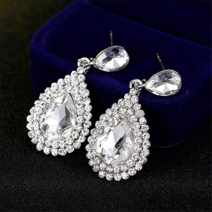 Level up looks with luxurious style by donning these earrings enriched with glittering cubic zirconia stonework. 0.75'' W x 1.57'' L Silver-plated copper / cubic zirconia /?crystal Crystal Drop Earrings Wedding, Silver Earrings Wedding, Necklace For Girls, Crystal Earrings Wedding, Silver Diamond Earrings, Crystal Bridal Earrings, Bridal Earrings Drop, Wedding Earrings Drop, Rhinestone Wedding