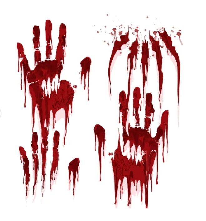 blood dripping down the side of a white wall with red paint on it, transparent and png